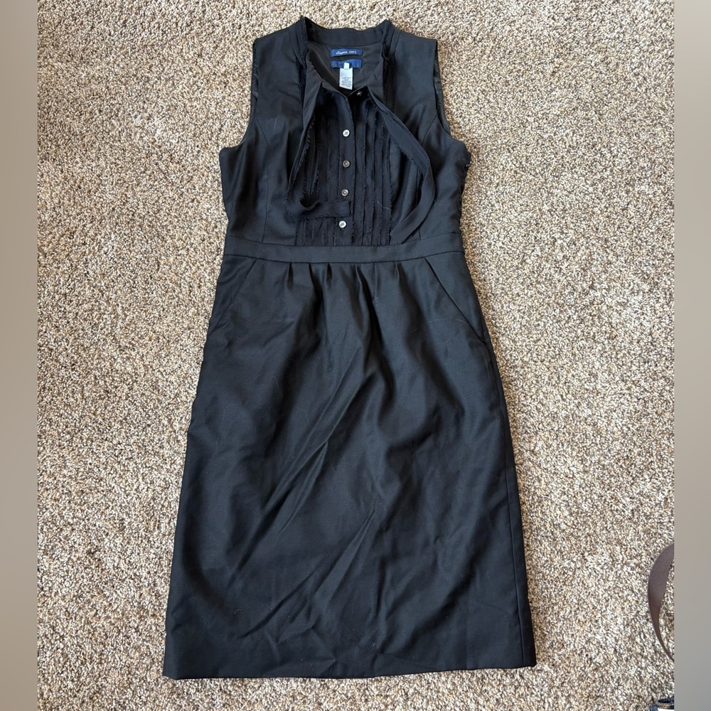 J. Crew Black Dress with Button Detail super 120’s
